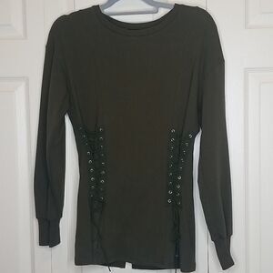 DO+BE Crewneck Sweatshirt Olive Green Size Small